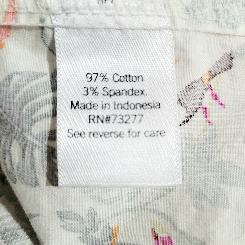 Croft & Barrow Toucan Print Button-Front Shirt Woman Plus SZ XXL Tropical Leaf - Picture 13 of 14
